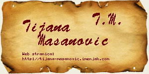 Tijana Mašanović vizit kartica